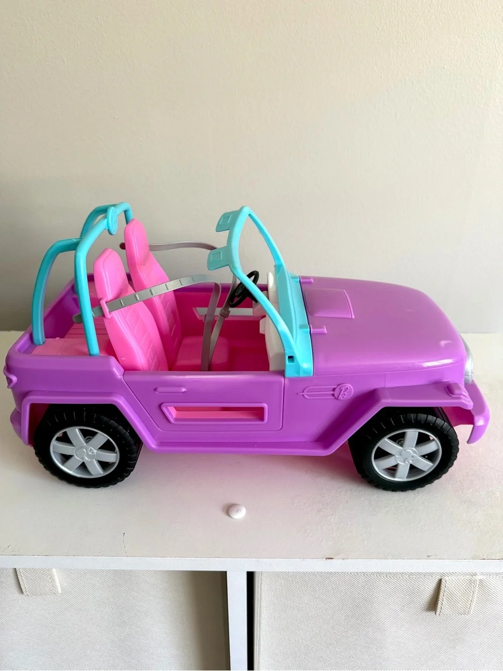 Barbie Car Off-Road Vehicle Purple Blue Pink Buckle Seats Open-Air Mattel 2013